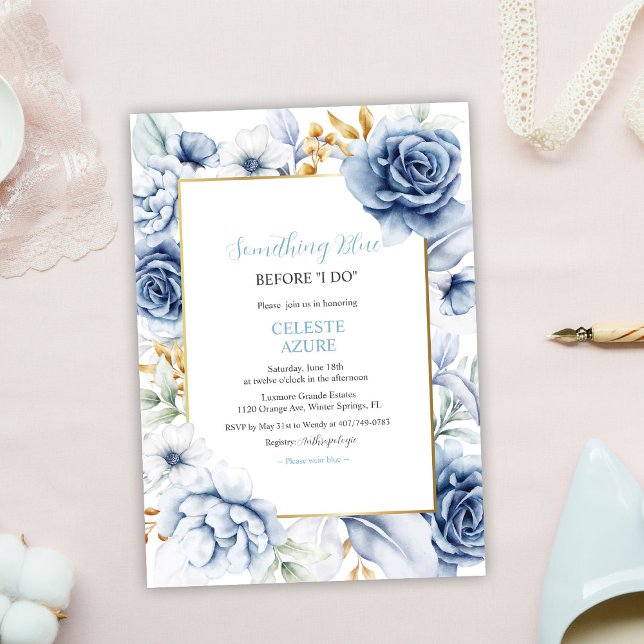 Invitación Algo azul antes de hacer ducha de novia floral (Subido por el creador)