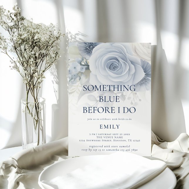 Invitación Algo azul antes de hacer ducha de novia floral (Subido por el creador)