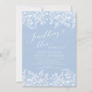 Invitación Algo azul antes de hacer ducha de novia floral