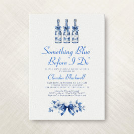 Invitación Algo Azul antes de hacer ducha de novia francesa