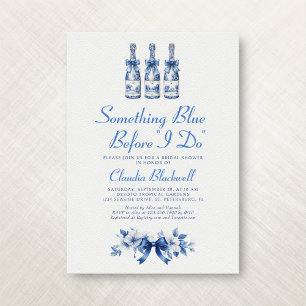 Invitación Algo Azul antes de hacer ducha de novia francesa