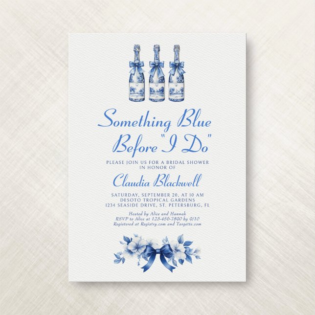Invitación Algo Azul antes de hacer ducha de novia francesa (Subido por el creador)