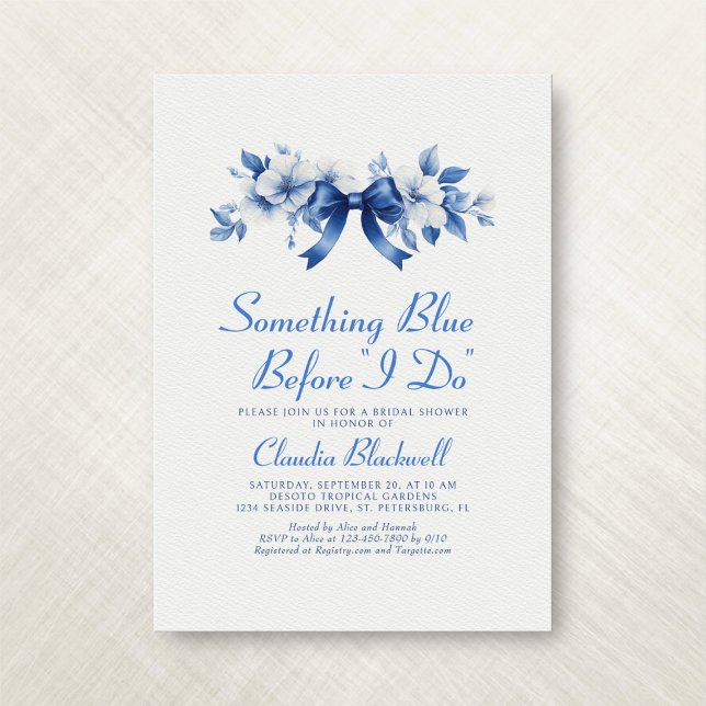 Invitación Algo Azul antes de hacer ducha de novia francesa (Subido por el creador)