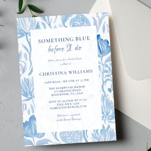 Invitación Algo azul antes de hacer ducha de novia francesa