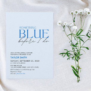 Invitación Algo azul antes de hacer ducha de novia moderna