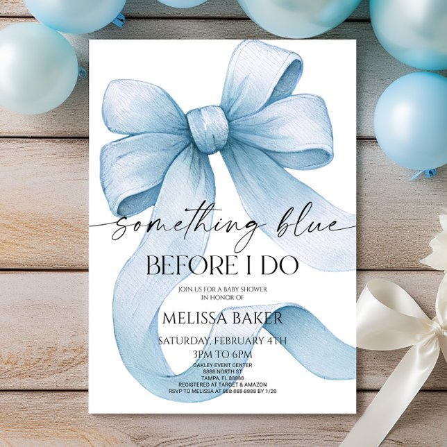 Invitación Algo Azul Antes De Hacer Ducha De Novias De Bow Az (Subido por el creador)
