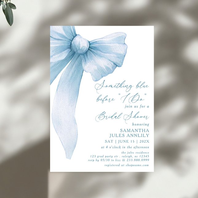 Invitación Algo Azul Antes De Hacer Ducha De Novias De Bow Az (Subido por el creador)