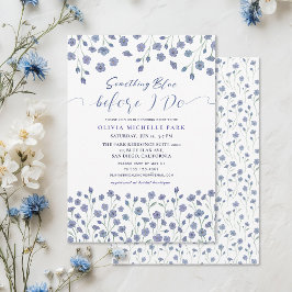 Invitación Algo azul antes de hacer ducha de novias de verano