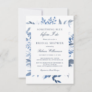 Invitación Algo Azul Antes De Hacer Ducha De Novias Florales