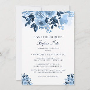 Invitación Algo Azul Antes De Hacer Ducha De Novias Florales