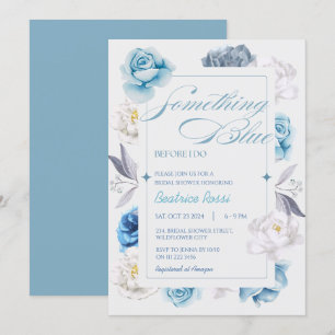Invitación Algo Azul Antes De Hacer Ducha De Novias Florales