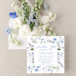 Invitación Algo Azul Antes De Hacer Ducha De Novias Florales