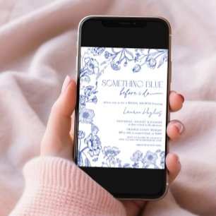 Invitación Algo Azul Antes De Hacer Ducha De Novias Florales