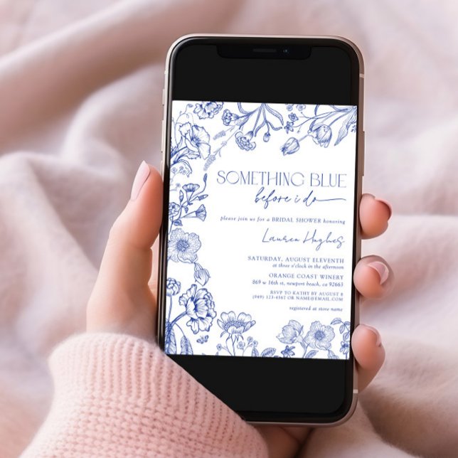 Invitación Algo Azul Antes De Hacer Ducha De Novias Florales (Subido por el creador)