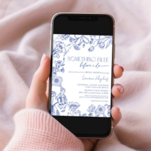 Invitación Algo Azul Antes De Hacer Ducha De Novias Florales