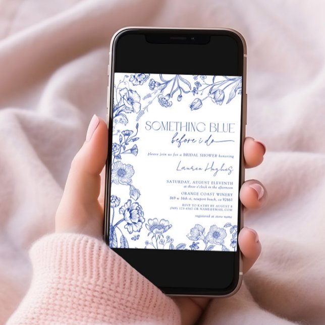 Invitación Algo Azul Antes De Hacer Ducha De Novias Florales (Subido por el creador)
