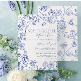 Invitación Algo Azul Antes De Hacer Ducha De Novias Florales