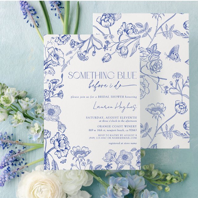 Invitación Algo Azul Antes De Hacer Ducha De Novias Florales (Subido por el creador)
