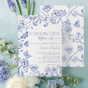Invitación Algo Azul Antes De Hacer Ducha De Novias Florales
