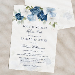 Invitación Algo Azul Antes De Hacer Ducha De Novias Florales