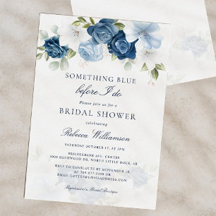 Invitación Algo Azul Antes De Hacer Ducha De Novias Florales