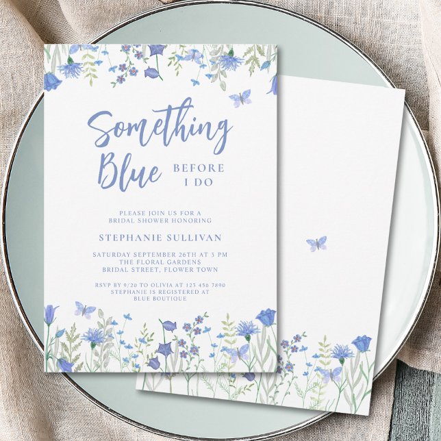 Invitación Algo Azul Antes De Hacer Ducha De Novias Florales (Subido por el creador)