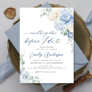 Invitación Algo Azul Antes De Hacer Ducha De Novias Florales