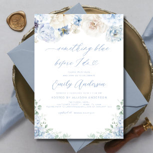 Invitación Algo Azul Antes De Hacer Ducha De Novias Florales