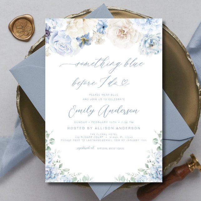 Invitación Algo Azul Antes De Hacer Ducha De Novias Florales (Subido por el creador)
