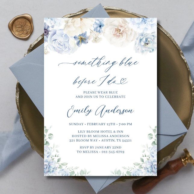 Invitación Algo Azul Antes De Hacer Ducha De Novias Florales (Subido por el creador)