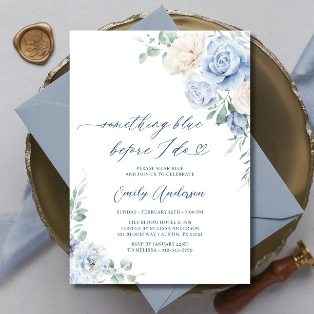 Invitación Algo Azul Antes De Hacer Ducha De Novias Florales (Subido por el creador)