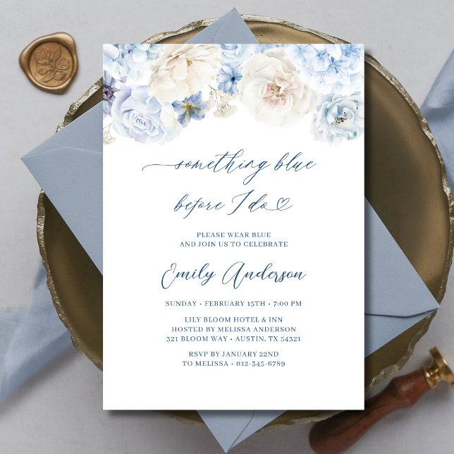 Invitación Algo Azul Antes De Hacer Ducha De Novias Florales (Subido por el creador)