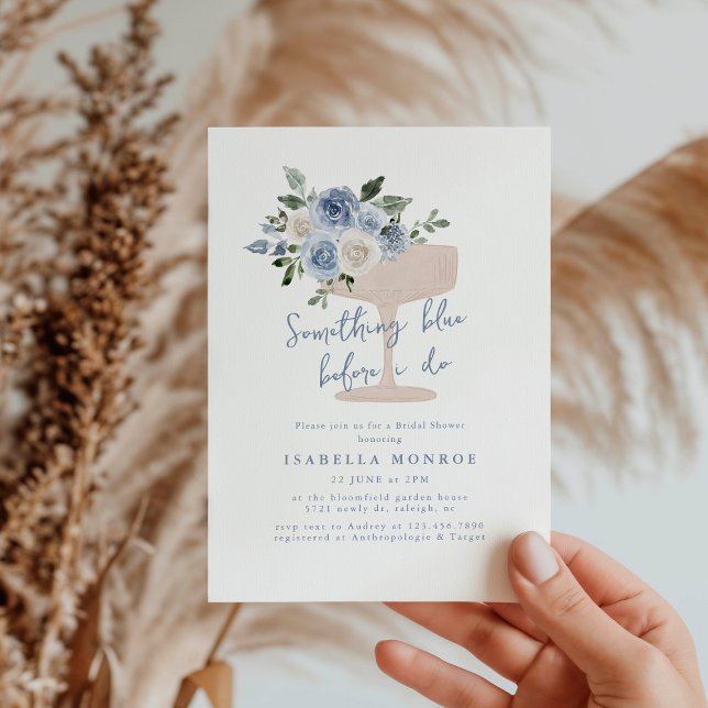 Invitación Algo Azul Antes De Hacer Ducha De Novias Florales (Subido por el creador)