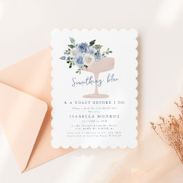 Invitación Algo Azul Antes De Hacer Ducha De Novias Florales