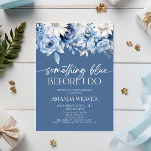 Invitación Algo Azul Antes De Hacer Ducha De Novias Florales