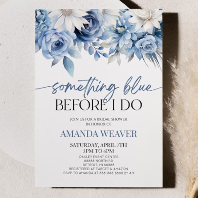 Invitación Algo Azul Antes De Hacer Ducha De Novias Florales (Subido por el creador)