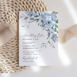 Invitación Algo Azul Antes De Hacer Ducha De Novias Florales