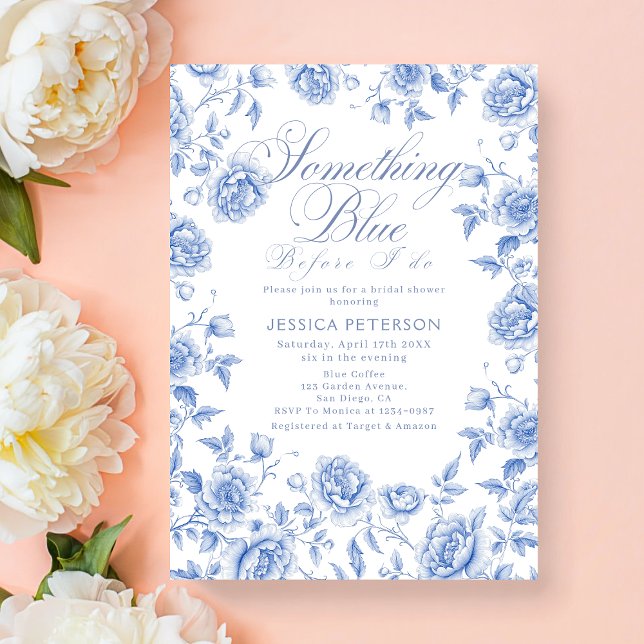 Invitación Algo Azul Antes De Hacer Ducha De Novias Florales (Subido por el creador)