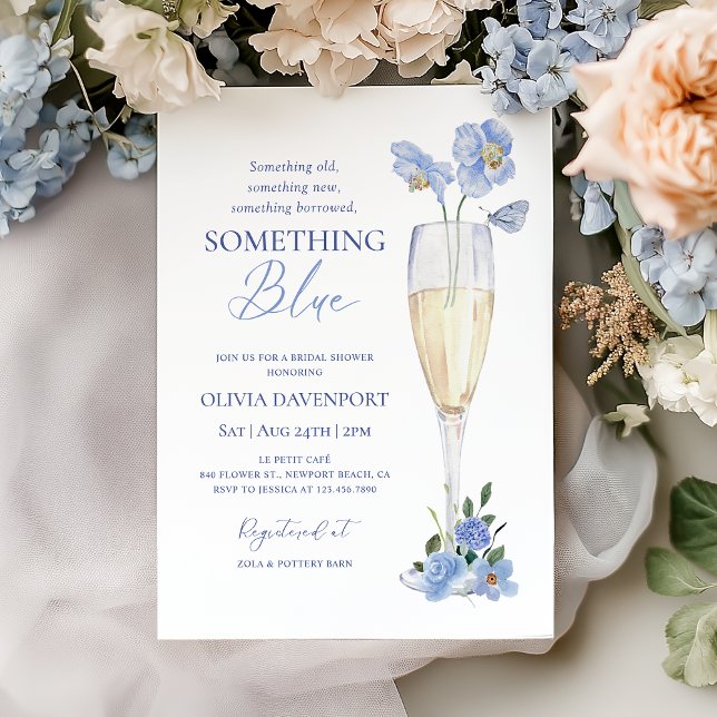 Invitación Algo Azul Antes De Hacer Ducha De Novias Florales (Subido por el creador)