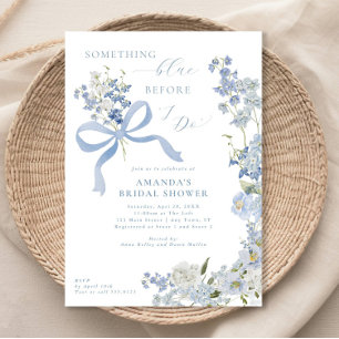 Invitación Algo Azul Antes De Hacer Ducha De Novias Florales