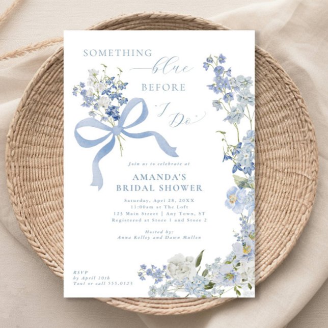 Invitación Algo Azul Antes De Hacer Ducha De Novias Florales (Subido por el creador)