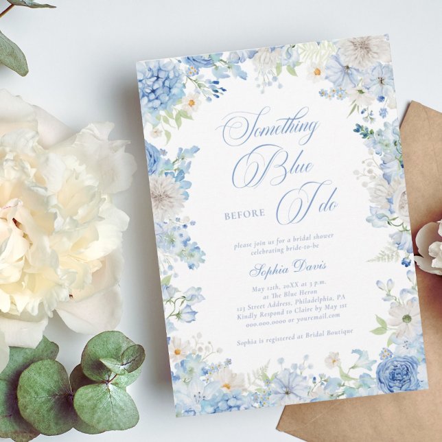 Invitación Algo Azul Antes De Hacer Ducha De Novias Florales (Subido por el creador)