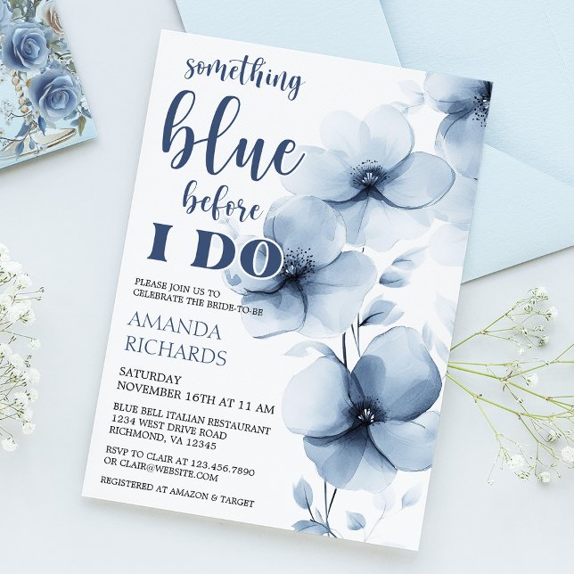 Invitación Algo Azul Antes De Hacer Ducha De Novias Florales (Subido por el creador)