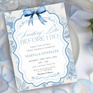 Invitación Algo Azul Antes De Hacer Ducha De Novias Florales