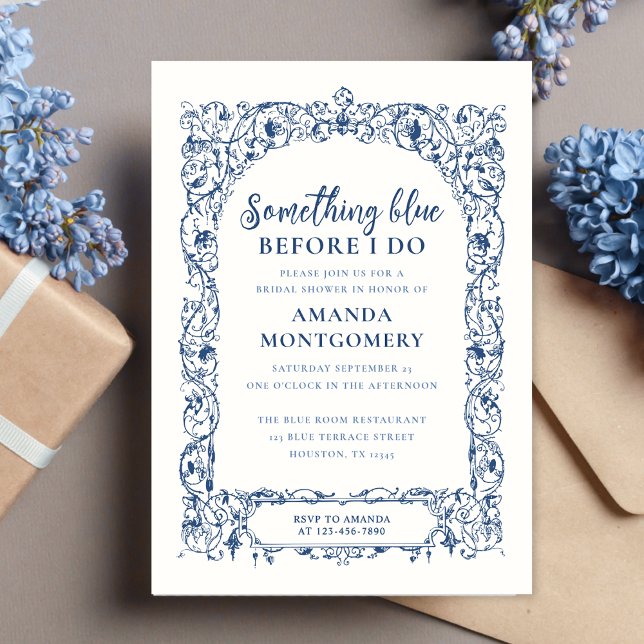 Invitación Algo Azul Antes De Hacer Ducha De Novias Florales (Subido por el creador)