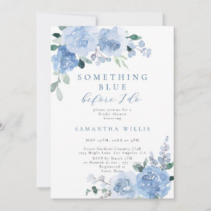 Invitación Algo Azul Antes De Hacer Ducha De Novias Florales