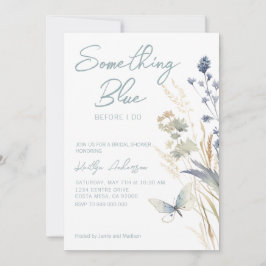 Invitación Algo Azul Antes De Hacer Ducha De Novias Florales