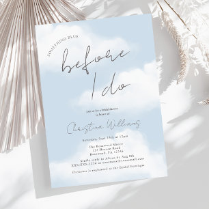 Invitación Algo Azul Antes De Hacer Ducha De Novias Nubladas