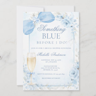 Invitación Algo Azul Antes de Hacer Duchas de Novia