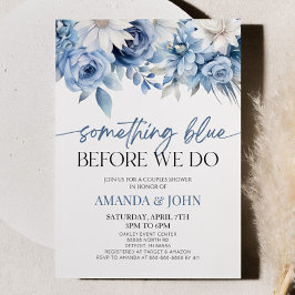 Invitación Algo Azul Antes De Hacer Duchas Parejas Florales